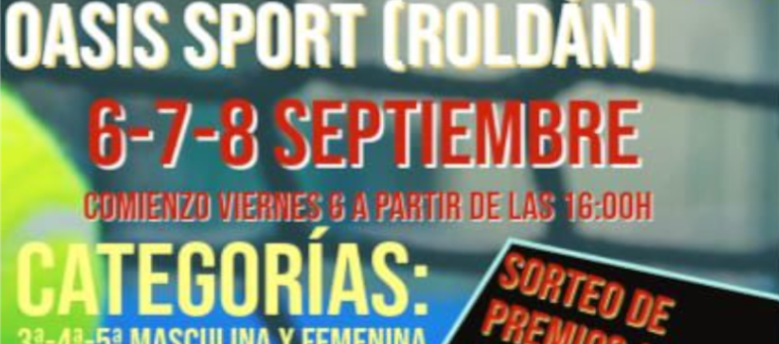 TORNEO OASIS SPORT 6-7-8 SEPTIEMBRE