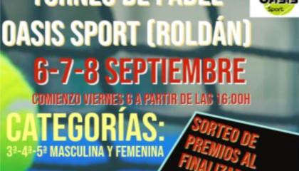 TORNEO OASIS SPORT 6-7-8 SEPTIEMBRE